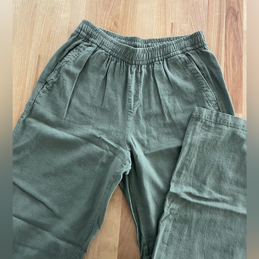 Linen Blend Wide Leg Pants